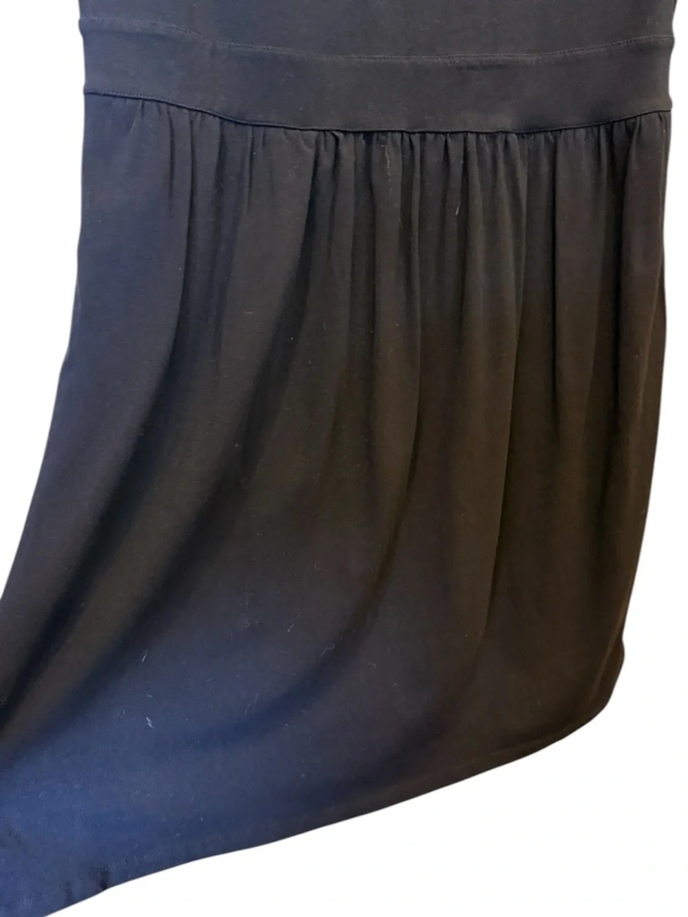 Lands' End Black Minimalist Midi Dress with Short Sleeves sz M